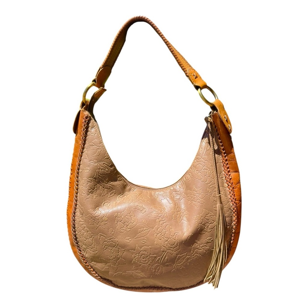 Vintage 1990’s/Y2K Sondra Roberts Tan Hobo Bag with Adjustable Strap